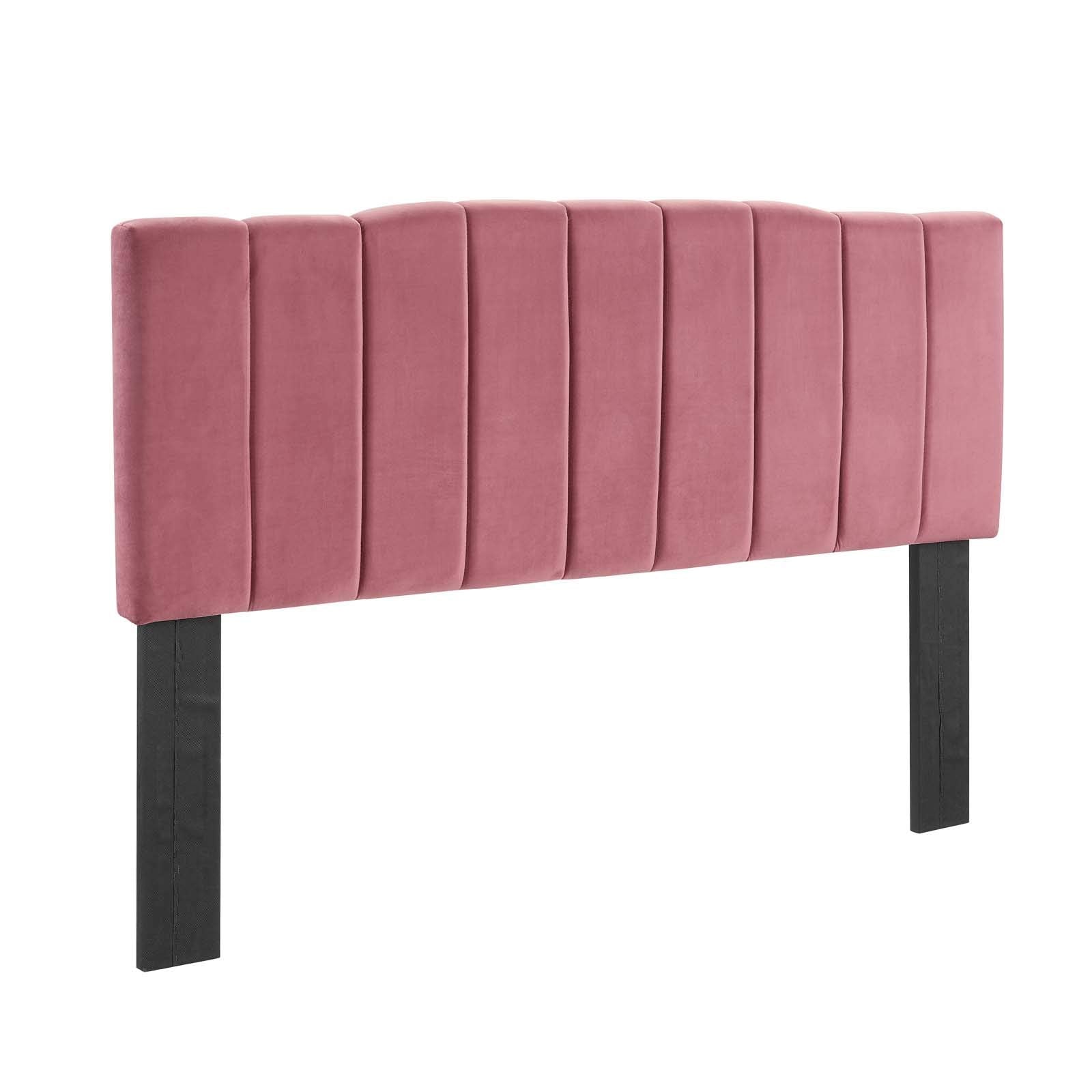 Modway Camilla Channel Tufted Performance Velvet King/California King Headboard In Dusty Rose